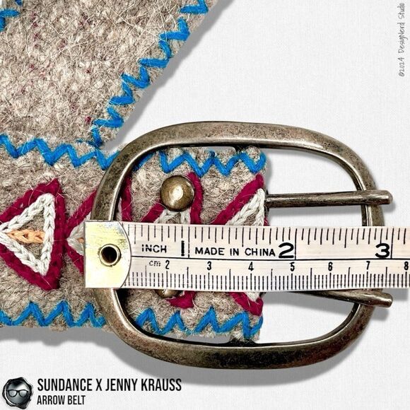 SUNDANCE X JENNY KRAUSS EMBROIDERED WOOL ARROW BELT VINTAGE 2015 HANDMADE M/L - Picture 7 of 12